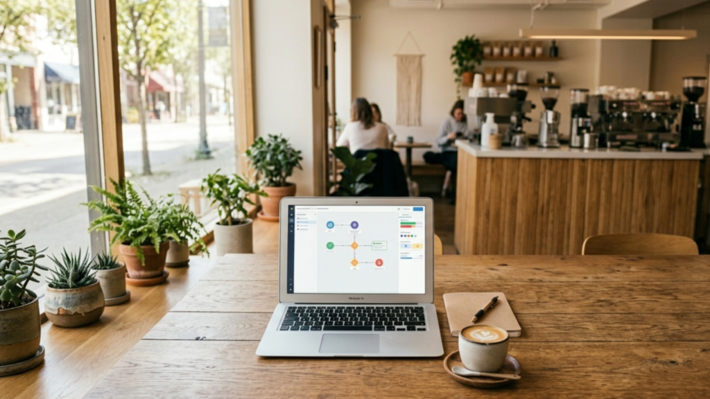 Zapier workflow automation dashboard for café owners